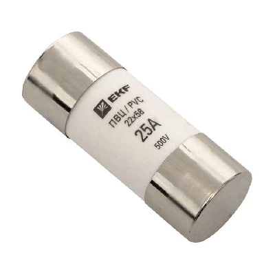 Вставка плавкая цилиндрическая ПВЦ 22х58 25А EKF pvc-22х58-25