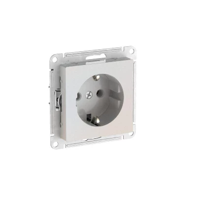 Розетка AtlasDesign 16А с заземл. быстрозажим. клем. механизм жемчуж. SE ATN000443S