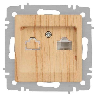 Розетка компьютерная 1-м СП Accent 6-303-11 RJ45 IP20 сосна Intro Б0063644