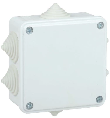Коробка распаячная ОП КМ 100х100х45 IP44 6 вводов бел. IEK UKO11-100-100-045-K01-44