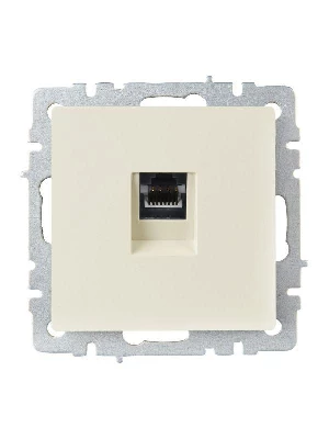 Розетка компьютерная СП RJ45 кат.6 BRITE РК11-БрКр механизм беж. IEK BR-K10-2-K10
