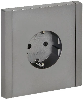 Розетка СП FORTE&PIANO FP514 16А с заземл. без защ. шторок безвинт. крепл. сталь IEK FP-R11-16-1-K46
