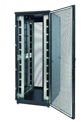 Шкаф Racknet S3000 42U 800х1000 передн. дверь перфорир. одностворчат.; задн. дверь перфорир. двухстворчат. черн. Eurolan 60F-42-8A-34BL