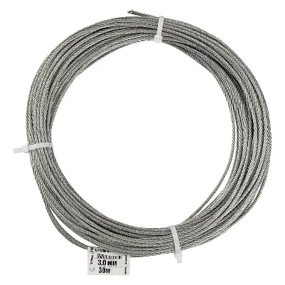 Трос для растяжки 3.0мм DIN 3055 стальной (уп.30м) Tech-Krep/Zitar 127846