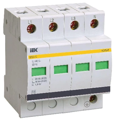 Ограничитель перенапряжения ОПС1-C 4P KARAT IEK MOP20-4-C