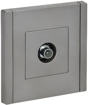 Розетка TV проходная FORTE&PIANO FP529 сталь IEK FP-A10-P-K46