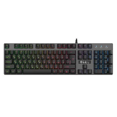 Клавиатура KG480 игровая проводная металл. с подсветкой черн. Intro Б0060192