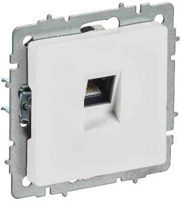 Розетка компьютерная СП BRITE РК11-БрАБ RJ45 кат.6 механизм арктич. бел. IEK BR-K10-2-K91