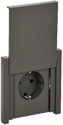 Розетка СП FORTE&PIANO16А IP44 FP319 с заземл. защ. шторки с крышкой безвинт. крепл. сер. IEK FP-R16-16-1-44-K03