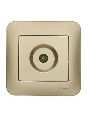 Розетка телевизионная оконечная TV СП ASTI IP20 в сборе золото. LEZARD 7081-3636-130