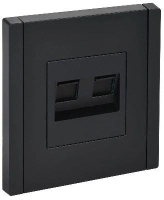 Розетка компьютерная 2-м RJ45 кат.5E FORTE&PIANO FP133 черн. IEK FP-K20-1-K02