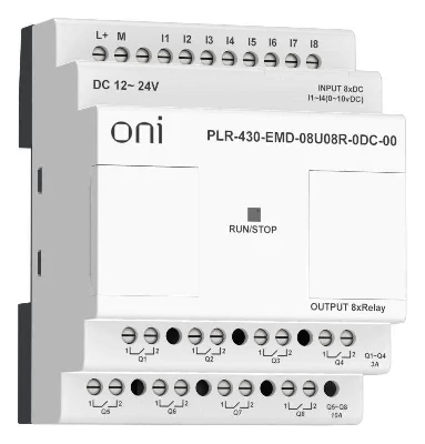 Модуль расширения входов выходов ПЛК 430 4 DI 4 UI (0-10В/DI) 8 RO 24В DC ONI PLR-430-EMD-08U08R-0DC-00