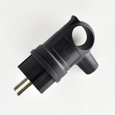 Вилка 16А 2P+PE 220-240В IP44 с ручкой каучук LEZARD 106-0400-0109/109