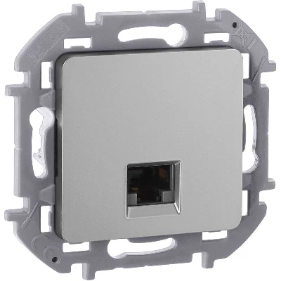 Розетка компьютерная СП Inspiria RJ45 кат.5E UTP IP20 алюм. IEK 673827