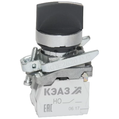 Переключатель КПЕ2620РС 2но+0нз ручка фикс 3поз IP65черн. КЭАЗ 248266
