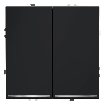 Переключатель проходной 2-кл. СП S70 10А с подсветкой механизм графит Voltum VLS020407