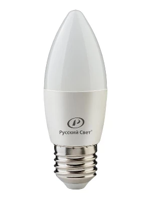 Лампа светодиодная RS LED C37 E27 8W 220-240V 8Вт свеча матовая 2700К тепл. бел. E27 800лм 220-240В Ra90 Русский Свет 15010545062