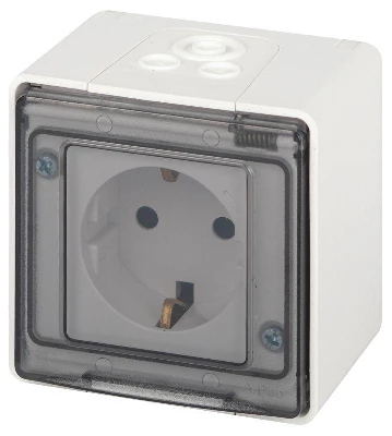 Розетка Эксперт 11-2501-01 2P+E IP55 16А-250В ОУ бел. Эра Б0063294