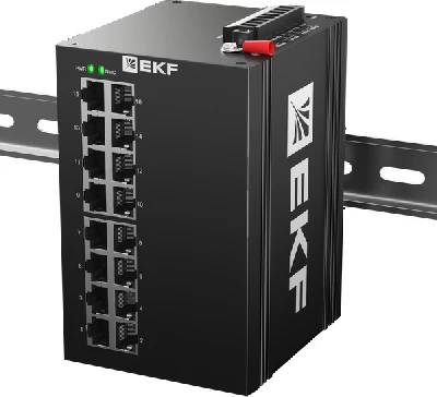 Коммутатор управляемый промышленный уровня L2 ML2-16GTP 16 портов 10/100/1000Base-T(X) RJ45 c PoE монтаж на DIN-рейку TSX EKF TSX-ML2-16GTP