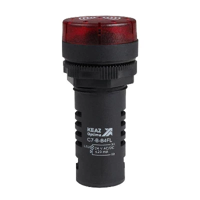 Зуммер с непрерывным сигналом OptiSignal Compact D22 С7-B-B4CL красн. с подсветкой 24В AC/DC КЭАЗ 362176