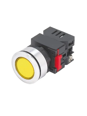 Лампа индикаторная ЛС-30-Ж-2-220-65У1 светодиодная матрица d30мм 220В AC/DC IP65 желт. Электротехник ET020020