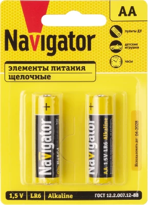 Элемент питания алкалиновый AA/LR6 93 964 NBT-NPE-LR6-BP2 (уп.2шт) Navigator 93964