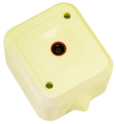 Розетка телевизионная проходная IP44 крем. Makel 18207