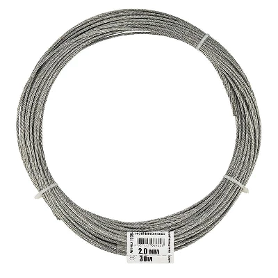 Трос для растяжки 2.0мм DIN 3055 стальной (уп.30м) Tech-Krep/Zitar 127844