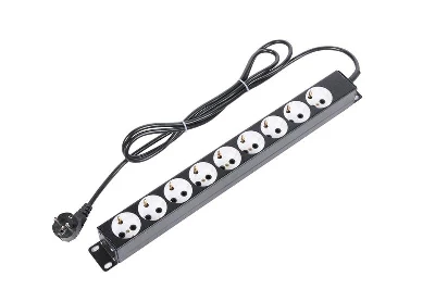 Блок распределения питания БР-9П-Ш-9005 9хSchuko 10А базов. горизонт. ЦМО 1205722