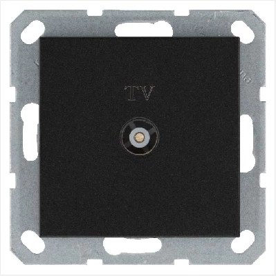 Розетка телевизионная оконечная TV Ф9.5мм механизм антрацит Jasmart G6001B