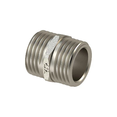 Ниппель латунь наружн. резьба 3/8дюйм никель (инд. упак.) RTP 34910