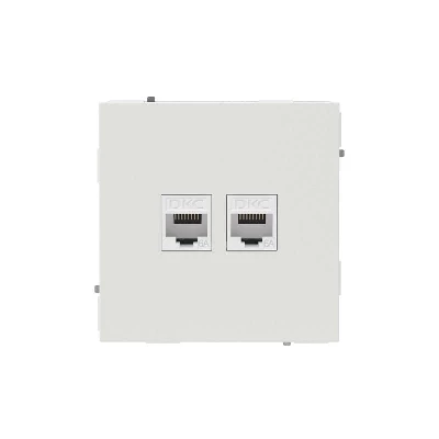 Розетка компьютерная 2-м KANT RJ45 кат.6A без шторки бел. песок DKC 7010674