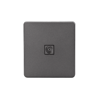 Розетка телевизионная TV СП ROUND MIELE титан Kranz KR-78-0723-2