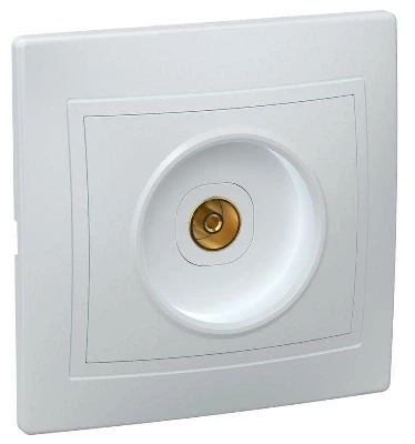 Розетка телевизионная TV 1-м СП Кварта РТВ10-КБ IP20 бел. GENERICA EAK10-K01-DM