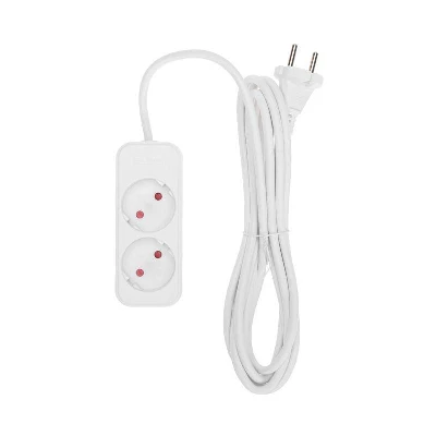 Удлинитель 2х3м без заземл. STANDARD 2х1кв.мм бел. Rexant 13-4001