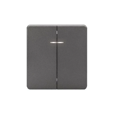 Выключатель 2-кл. СП ROUND MIELE 10А с подсветкой титан Kranz KR-78-0714-2