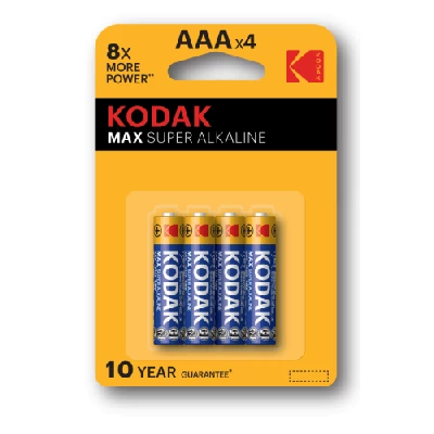 Элемент питания алкалиновый AAA/LR03 1.5В MAX SUPER Alkaline (блист.4шт) 30952812-RU1 KODAK Б0005124