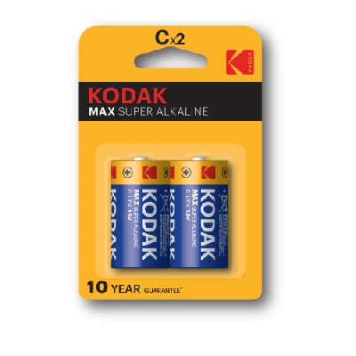 Элемент питания алкалиновый C/LR14 1.5В MAX SUPER Alkaline (блист.2шт) 30952836-RU1 KODAK Б0005123