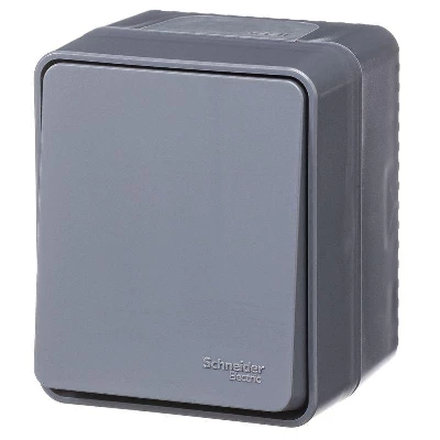Выключатель кнопочный 1-кл. ОП AtlasDesign PROFI IP54 10АХ антрацит SE ATN544015