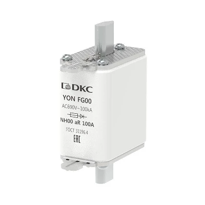 Предохранитель YON ножевого типа FG00 100А 690В хар-ка aR DKC 1FG00-0100-690V-AR
