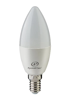 Лампа светодиодная RS LED C37 E14 8W 220-240V 8Вт свеча 4000К E14 800лм 220-240В Ra90 Русский Свет 20010545133