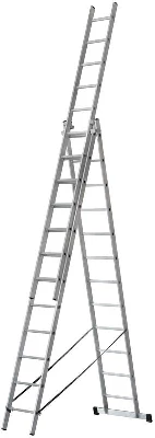 Лестница трехсекционная 3х12 H=343/594/841см 17.83кг усиленная алюм. FIT 65438