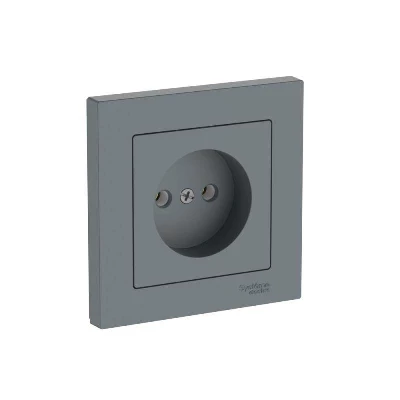 Розетка AtlasDesign 16А без заземл. быстрозажим. клем. в сборе грифель SE ATN000740S