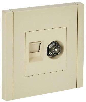 Розетка 2-м TV+RJ45 кат.5E FORTE&PIANO FP436 ваниль IEK FP-AK20-1-K10
