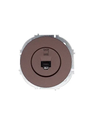 Розетка компьютерная СП OSEN RJ45 кат.6 механизм шоколад LEZARD 743-7388-140