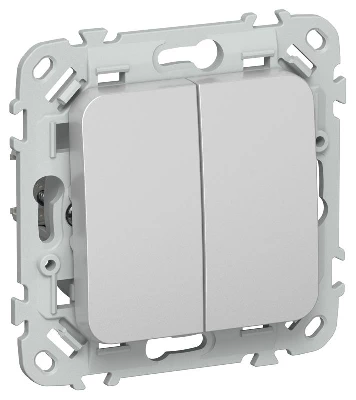 Выключатель 2-кл. СП FLITE ВС12-1-0-ФлА 10А механизм алюм. IEK FI-V20-0-10-1-K47