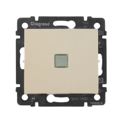 Переключатель проходной 1-кл. СП Valena 10А IP31 250В с зел. индикацией механизм сл. кость Leg 774326