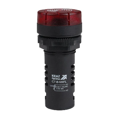 Зуммер с пульсирующим сигналом OptiSignal Compact D22 С7-B-M4FL красн. с подсветкой 230В AC/DC КЭАЗ 362174