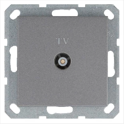 Розетка телевизионная оконечная TV Ф9.5мм механизм алюм. Jasmart G6001S
