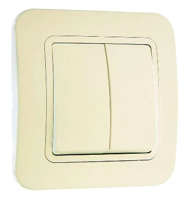 Выключатель 2-кл. СП Lillium 10А IP20 крем./крем. Makel 70203